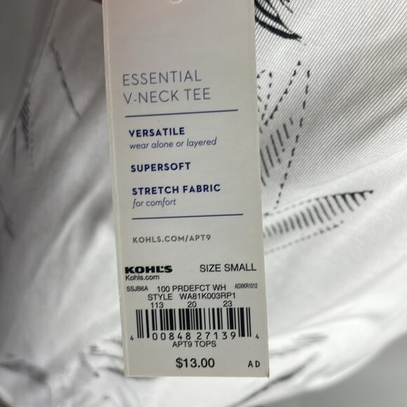 NWT apt 9 white printed t shirt - Picture 3 of 5